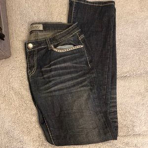 Embroidered Distressed Jeans
